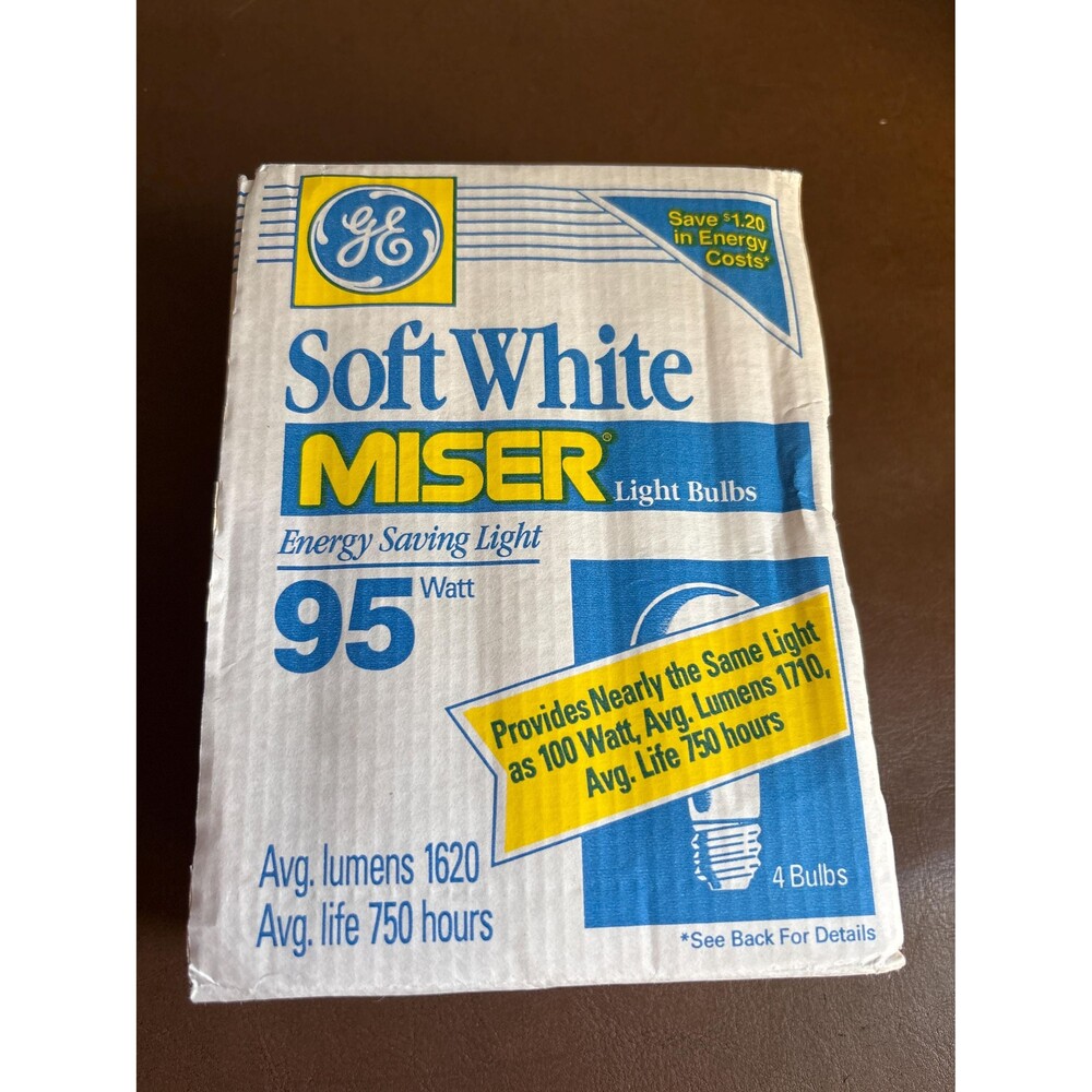 GE soft white miser light bulb 95 (100) watt non-LED 1 pack of 4 bulbs